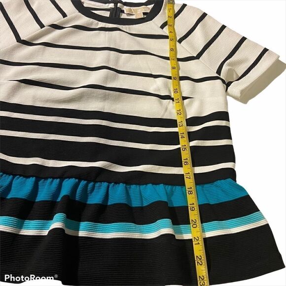MICHAEL KORS Striped Peplum Top Petite Large - Picture 3 of 8
